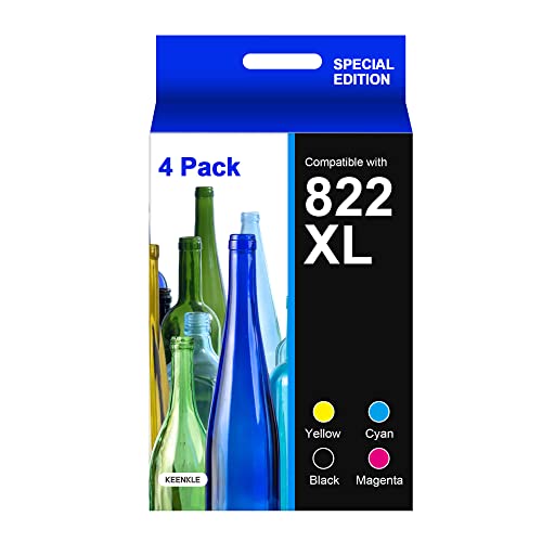 822XL Remanufactured Ink Cartridge Replacement for Epson 822XL Ink Cartridges Combo Pack Epson 822 XL T822XL Epson 822XL Ink Cartridges to use with Pro WF-3820 WF-4820 WF-4830 WF-4833 Printer（4 Pack）