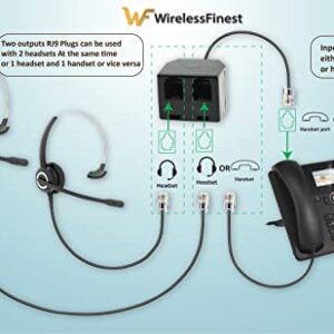 Telephone Training Adapter Y Splitter+Mute Button for Headset for Nortel Meridican, Norstar, Avaya, Ashtra, Mitel, Polycom, Ge and Other IP Phone