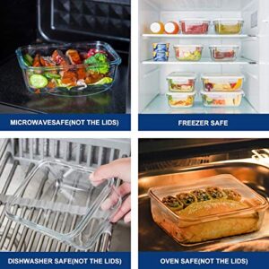 BAYCO 8 Pack Glass Food Storage Containers, Glass Meal Prep Containers, Airtight Glass Storage Containers with Lids - BPA-Free & Leak Proof (8 lids & 8 Containers) 30oz