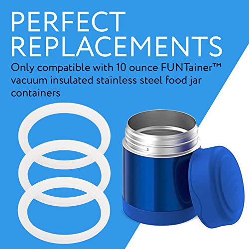 3-Pack of Thermos (TM) Food Jar 10 Ounce FUNtainer (TM) -Compatible Gaskets / O-Rings / Seals by Impresa Products - BPA-/Phthalate-/Latex-Free - Replacement for 10 Ounce Container