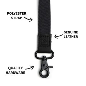 Thread Wallets Cool Wrist Lanyard Strap for Men & Women | Cute Key ID Badge & Wallet Holder (Black)