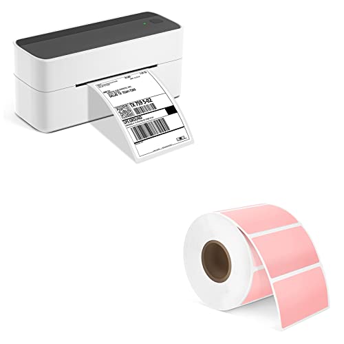 Bluetooth Label Printer with Thermal Label - 2.25" x 1.25", 1000 Sheets/Roll，1 Roll