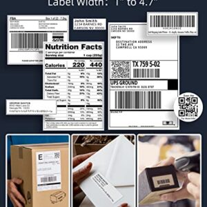 Bluetooth Label Printer with Thermal Label - 2.25" x 1.25", 1000 Sheets/Roll，1 Roll