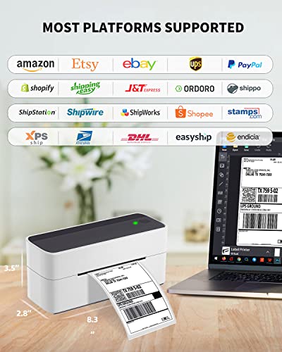 Bluetooth Label Printer with Thermal Label - 2.25" x 1.25", 1000 Sheets/Roll，1 Roll