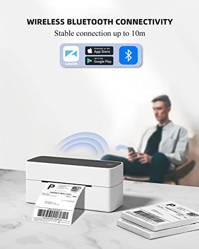 Bluetooth Label Printer with Thermal Label - 2.25" x 1.25", 1000 Sheets/Roll，1 Roll