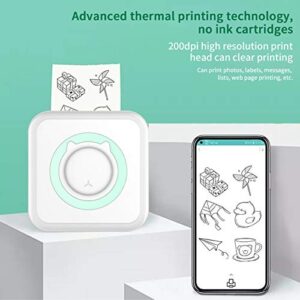 eboxer-1 Portable Mini Thermal Printer, Wireless Pocket Label Note Picture Photo Memo Receipt Paper Printer, with Paper Cable, for Android, for iOS, for Windows, for Cellphone and PC(Green)