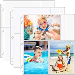 maxgear photo sleeves for 3 ring binder 30 pack – (4×6, for 180 photos)，archival photo pages photo album refill pages photo sheet protector page protectors 8.5 x 11, each page holds six 4×6 pictures
