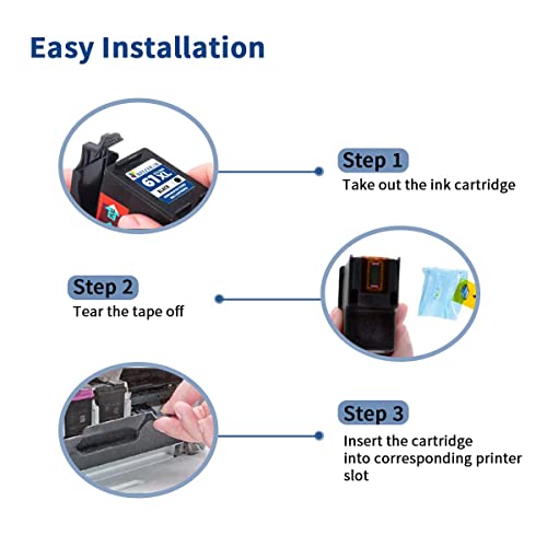 Relcolor HP61 XL Ink Cartridge for HP 61 61XL Black for Envy 4500 5530 4502 5534 5535 Deskjet 2540 2050 3000 3050 1000 1510 1512 1010 1050 1056 OfficeJet 4630 4635 2620 Series Printer