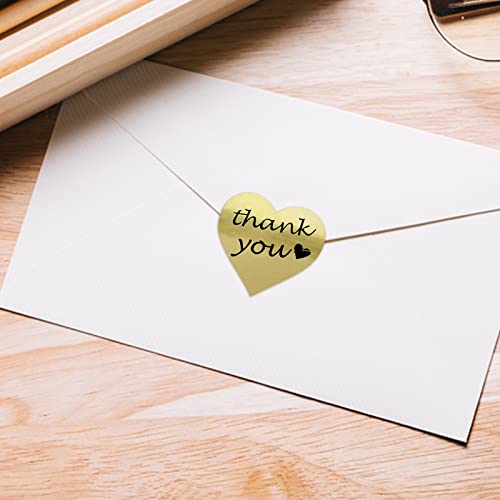 1000PCS Gold Thank You Stickers, 1.5" Thank You Stickers Roll,2Rolls Thank You Labels for Small Business, Packaging Bags,Wedding,Birthday,Christmas, Mother’s Day