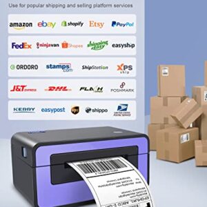 POLONO Shipping Label Printer, 4x6 Thermal Label Printer for Shipping Packages, Commercial Direct Thermal Label Maker, 2" White Circle Direct Thermal Labels (750 Labels