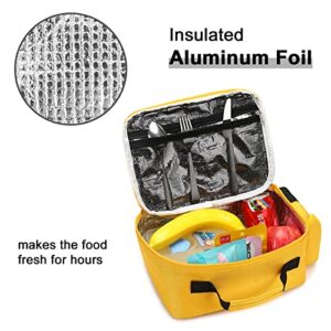 Bluboon Insulated Lunch Box for Kids Boys Girls School Lunch Bags Reusable Cooler Thermal Meal Tote for Picnic (Yellow School bus)