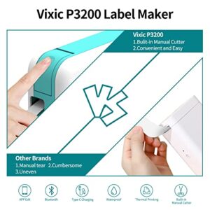Vixic Bluetooth Label Maker, P3200 Portable Label Print, Multiple Templates Compatible Android iOS to Use Home Office Organization Type-C Rechargeable Label Maker, White-Green