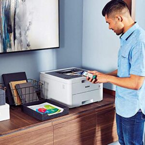 Brother L-3210CW Series Compact Digital Color Laser Printer I Wireless & USB Connectivity | Mobile Printing I Print Up to 19 Pages/min I Up to 250-sheet/tray Input + Printer Cable