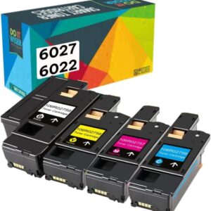 Do it Wiser Remanufactured Toner Cartridge Replacement for Xerox WorkCentre 6027 6025 Phaser 6022 6020 (1 Black 106R02759 1 Cyan 106R02756 1 Magenta 106R02757 1 Yellow 106R02758) 4Pack