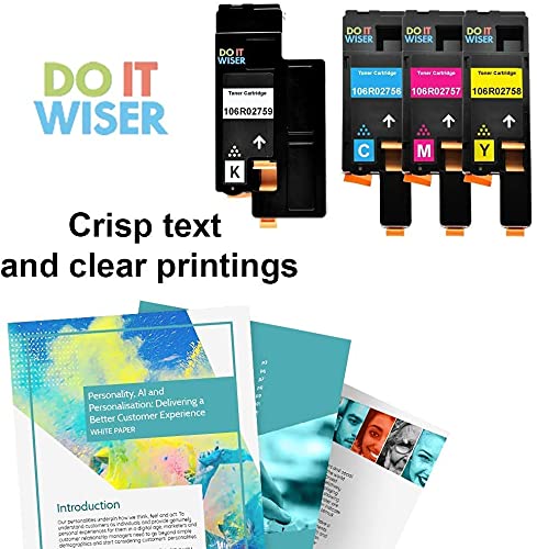 Do it Wiser Remanufactured Toner Cartridge Replacement for Xerox WorkCentre 6027 6025 Phaser 6022 6020 (1 Black 106R02759 1 Cyan 106R02756 1 Magenta 106R02757 1 Yellow 106R02758) 4Pack