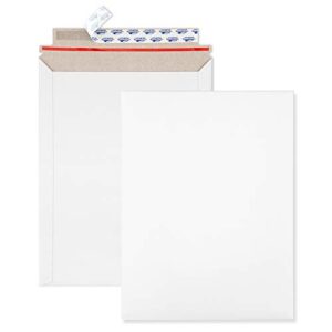 valbox 9×11.5 self seal photo document mailers 25 pack stay flat white cardboard envelopes, 9.25 x 11.75 inches