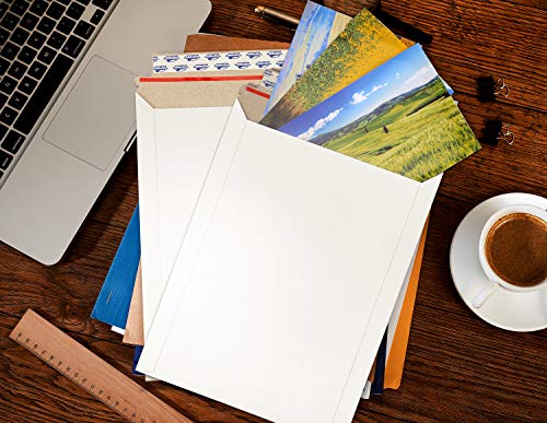 ValBox 9x11.5 Self Seal Photo Document Mailers 25 Pack Stay Flat White Cardboard Envelopes, 9.25 x 11.75 Inches