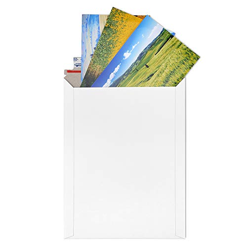 ValBox 9x11.5 Self Seal Photo Document Mailers 25 Pack Stay Flat White Cardboard Envelopes, 9.25 x 11.75 Inches