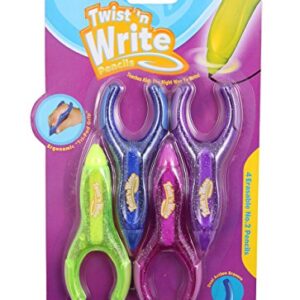 PenAgain Twist 'N Write Pencil Kids Learning Writing Assorted Colors 4 Count (00071)