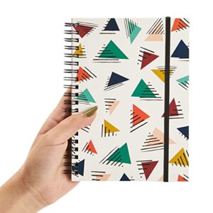 6 Pack 5x7 Notebooks Spiral Bound with Pocket, Lined B6 Journals with Elastic Closure for School, Work, 6 Graphic Designs