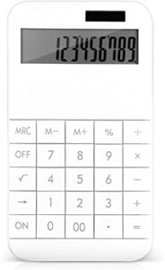 eoocoo basic standard calculator 12 digit desktop calculator with large lcd display for office, school, home & business use, modern design – white
