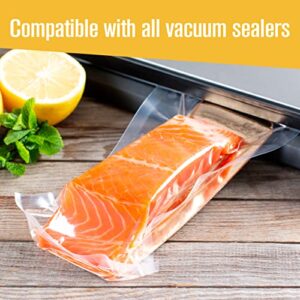 Houseables Vacuum Sealer Bags, Food Saver Rolls, Sous Vide Seal Bag, 11 Inch x 50 Ft, 2 Pack, Heavy Duty, Vaccum Sealed Roll, For Meal Storage, Vac Sealing Machine, Freezer, Reusable, Resealable