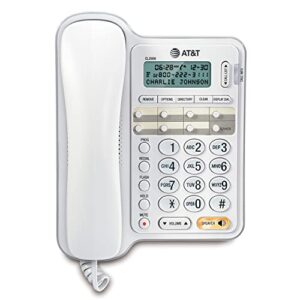 at&t cl2909 corded phone with speakerphone and caller id/call waiting, white
