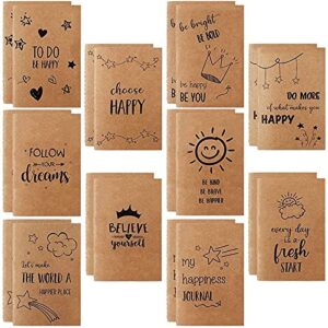 jpsor 20 pack notebooks for kids bulk, mini journal, small kraft notebooks, 3.5″ x 5.5″ inspirational notebook, lined notebook with 10 different happy designs for students classroom school supplies
