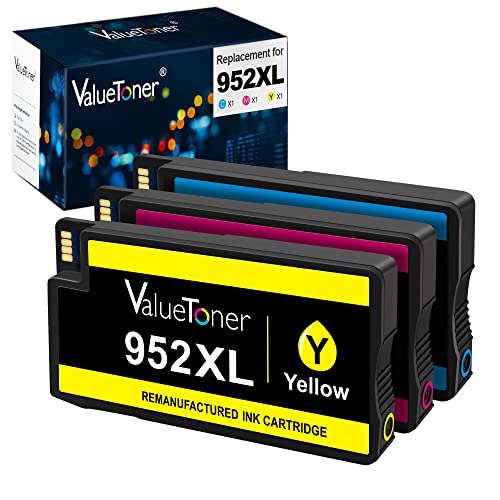 Valuetoner Remanufactured Ink Cartridges Replacement for HP 952 XL 952XL Ink Cartridges Combo Pack High Yield for OfficeJet Pro 8720 7740 8740 7720 8715 8702 Printer (1 Cyan,1 Magenta,1 Yellow,3 Pack)