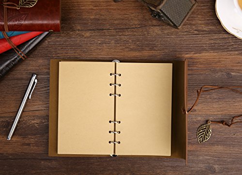 Beyong Leather Writing Journal, Refillable Travelers Notebook, Men & Women Leather Journals to Write in, Art Sketchbook, Travel Diary, Best Gifts for Teens Girls and Boys (Blue, 7 Inch)