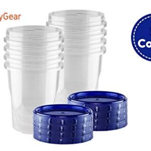 HomeyGear [32 oz - 8 Pack] Twist Top Food Deli Containers Screw And Seal Lid 32 Oz Stackable Reusable Quality Plastic Storage Container 8 Pack. Screw & Seal Lids BPA Free