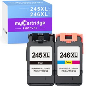 mycartridge phoever compatible ink cartridge replacement for canon 245xl 246xl for canon pixma mx490 mx492 mg2522 mg2520 ts3122 mg3020 ip2820 printer ink cartridges (1 black, 1 color)