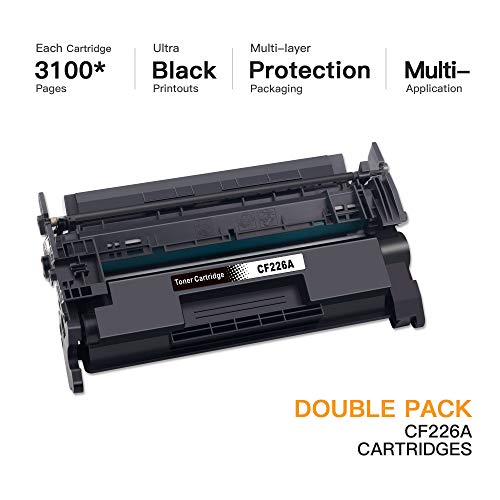 E-Z Ink (TM) Compatible Toner Cartridge Replacement for HP 26A CF226A 26X CF226X to use with M426fdw Laserjet M402dn Laserjet M402n Pro MFP M426fdn M402dw M426dw M402d Printer (2 Black)