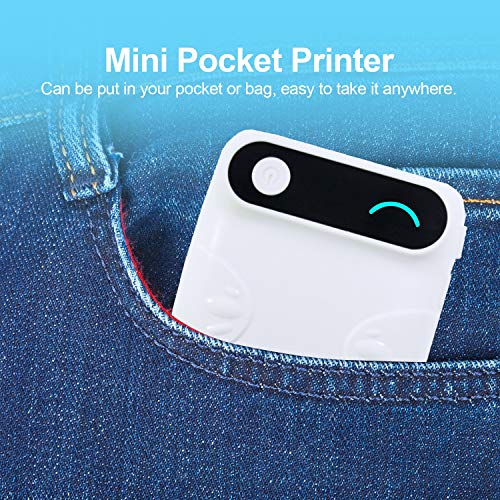 N/A Mini BT Pocket Printer Portable Instant Mobile Printer Thermal Paper Receipt Printer for Android iOS Smartphone Windows