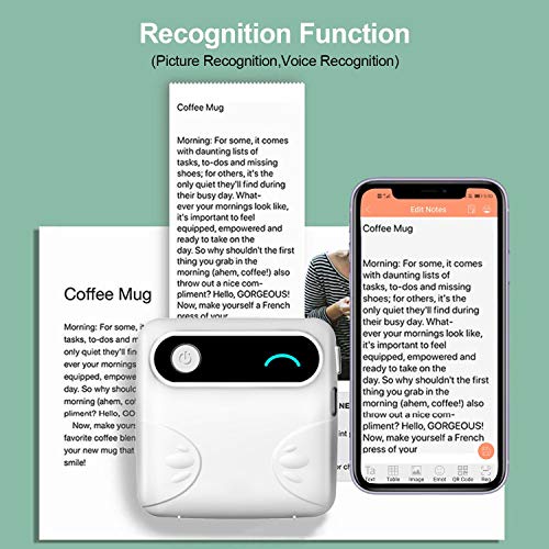 N/A Mini BT Pocket Printer Portable Instant Mobile Printer Thermal Paper Receipt Printer for Android iOS Smartphone Windows