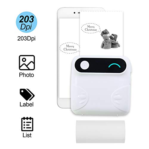 N/A Mini BT Pocket Printer Portable Instant Mobile Printer Thermal Paper Receipt Printer for Android iOS Smartphone Windows