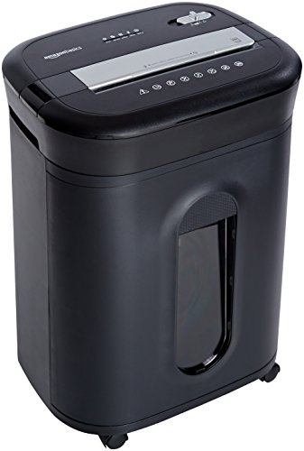 Amazon Basics 15-Sheet Cross-Cut Paper/ CD/ Credit Card Shredder & SP12A Shredder Sharpening & Lubricant Sheets - Pack of 12