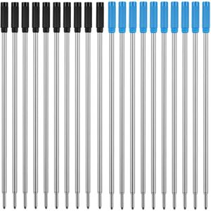 unibene cross compatible ballpoint pen refills 20 pack, 1.0mm medium point-10 black & 10 blue, smooth writing replaceable german ink refill