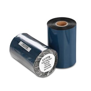 CYTTR Thermal Transfer Ribbon - Premium Wax Printer Ribbon 1"Core Ink Out- 1 Roll (4.33" x 1476') 110mm450m for Zebra ZT410,ZT420,ZT610,105SL,110*i4,140*i4,zt230,Godex ez2300,Citizen s700