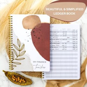 Easy to Use Accounting Ledger Book for Small Business - The Perfect Check Register Notebook to Track Your Expenses - Simplified Personal Finance Checkbook, Income and Expense Log Book