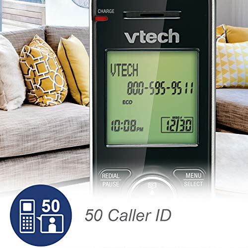 VTech CS6609 Cordless Accessory Handset - Requires a compatible phone system purchased separately (VTech CS6619, CS6629, CS6648, or CS6649),Silver/black