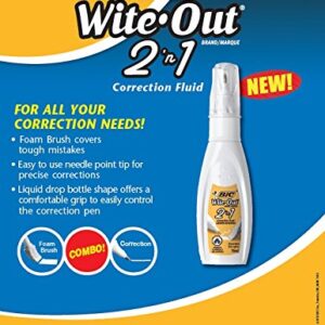 BIC 15ml Bottle Wite-Out 2 in 1 Correction Fluid (BICWOPFP11),White