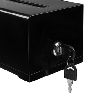 Adir Acrylic Donation Ballot Box with Lock - Secure and Safe Suggestion Box Great for Business Cards (6.25" x 4.5" x 4") Black