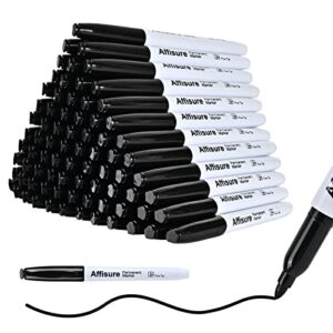permanent markers, 100 packs permanent markers bulk, quick drying in one second, waterproof, smooth, not easy to erase, durable, can be marked on glass, tiles and cloth, office supplies