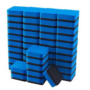 favourde 48 pack magnetic whiteboard dry eraser chalkboard cleansers for classroom, home and office (blue)