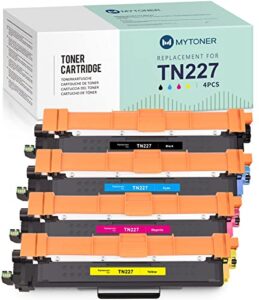 mytoner tn-227bk/c/m/y compatible toner cartridge replacement for brother tn227 tn-227 tn223 tn-223bk/c/m/y toner for hl-l3230cdw l3290cdw l3210cw mfc-l3770cdw l3750cdw l3710cw printer(4 pack)