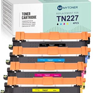 MYTONER TN-227BK/C/M/Y Compatible Toner Cartridge Replacement for Brother TN227 TN-227 TN223 TN-223BK/C/M/Y Toner for HL-L3230CDW L3290CDW L3210CW MFC-L3770CDW L3750CDW L3710CW Printer(4 Pack)