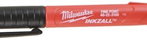 Milwaukee 48-22-3100 Inkzall Jobsite Fine Point Black Permanent Marker 12 Pack