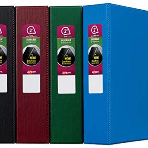 Avery 11558 2 Assorted Durable EZ-Turn Binders, 1 Pack