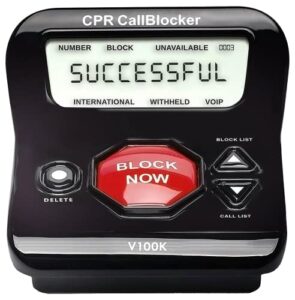 cpr v100k spam call blocker for landline phones – stop all unwanted calls at a touch of a button – scam call blocker for home phones